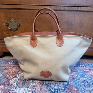Dooney & Bourke Tan Tote with Brown Leather Accents